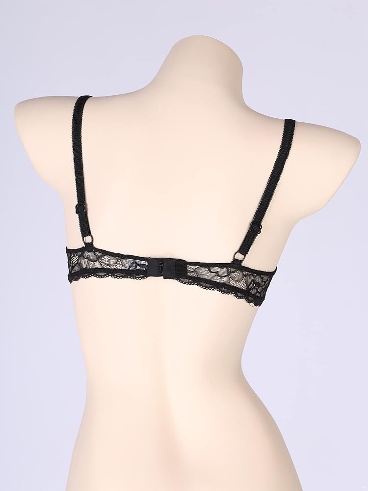 épine lace bare top & cardigan set Zenana Women's Crochet Sexy Floral Lace Bralette with Cross
