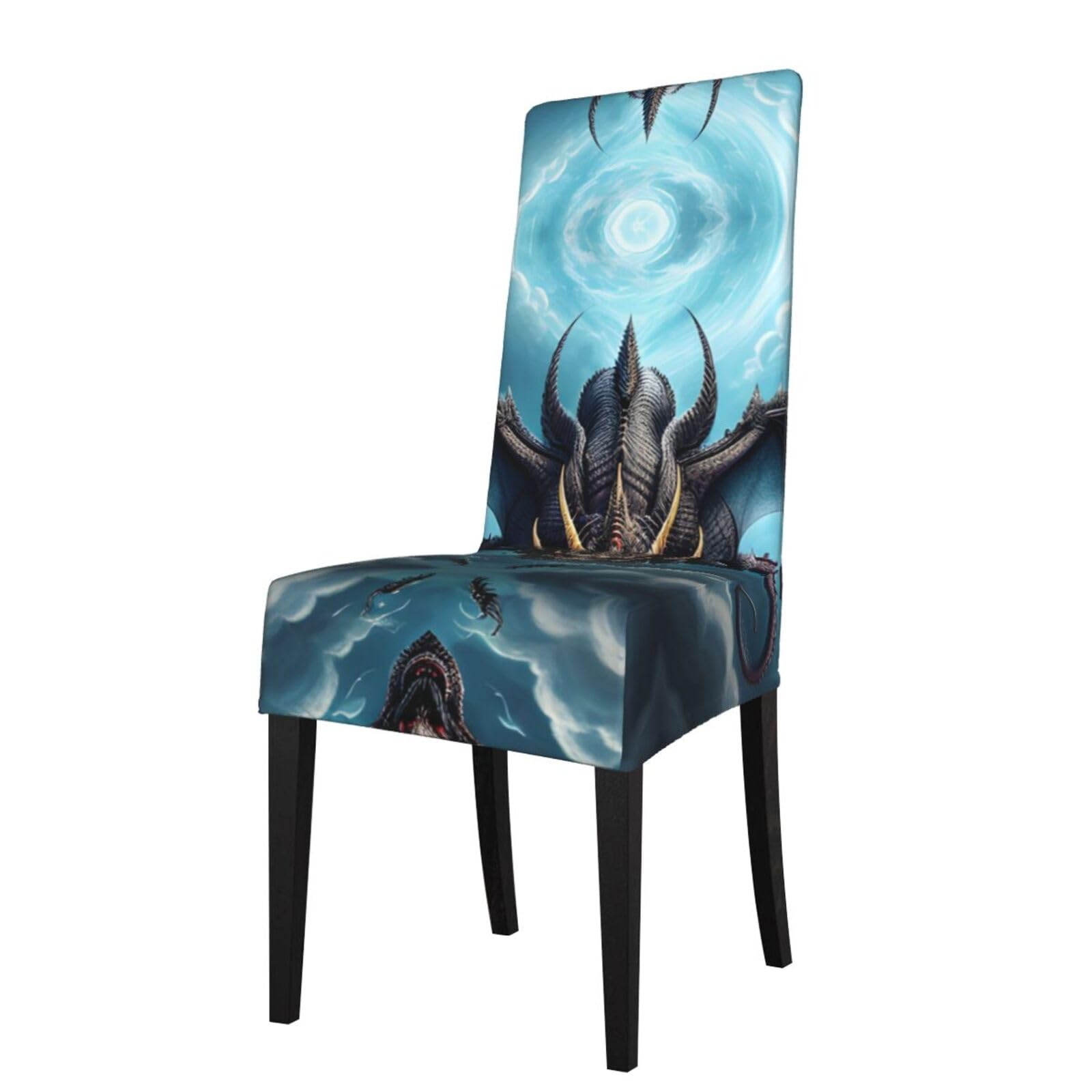 WHJSHOP Flying Dragon Prints Protection Cover for Dining Chair – Stretchy & Wrinkle-Resistant Chair Throw Covers for Dining Room, Hotel, and Event Decor