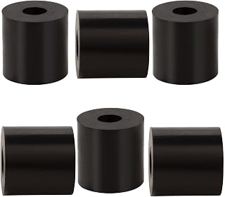 6 Pack Rubber Spacer 1" OD x 3/8" ID x 1" Thick Rubber Bushing Neoprene Round Rubber Washers Anti Vibration Black Hollow Spacer for Home and Car Accessories