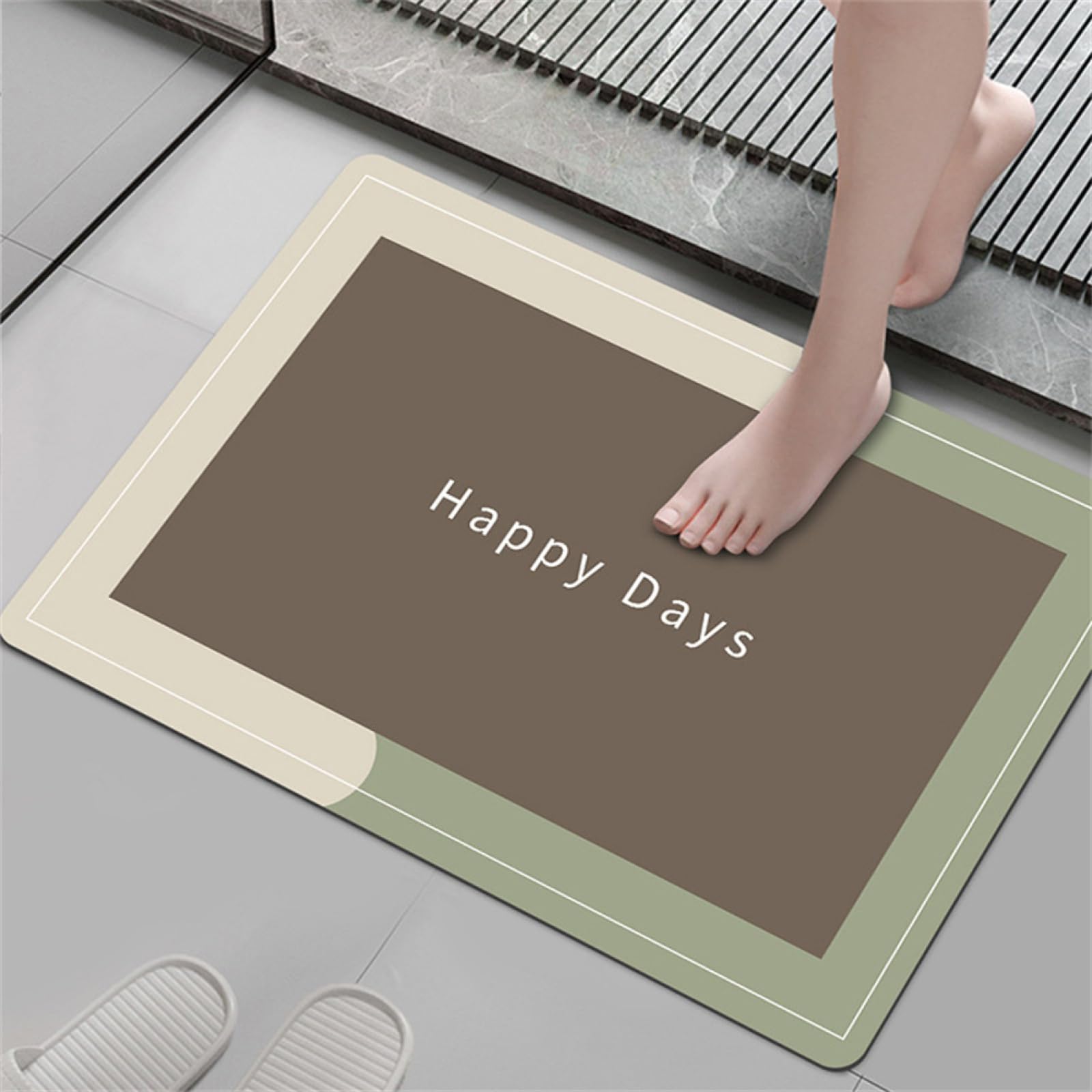 Alfombra de baño absorbente de 80x150cm en color gris para ducha y bañera