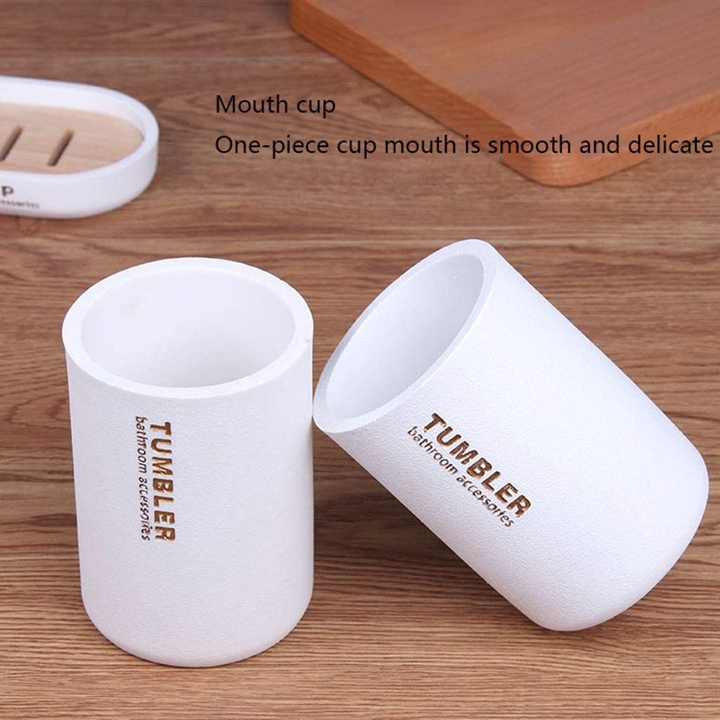 Dispensador Jabón Set Juego De Accesorios De Baño De Resina Nórdica, Dispensador De Jabón De Moda, Soporte para Cepillo De Dientes, Vaso, Jabonera, Baño Baño Accesorios(White,6pcs)