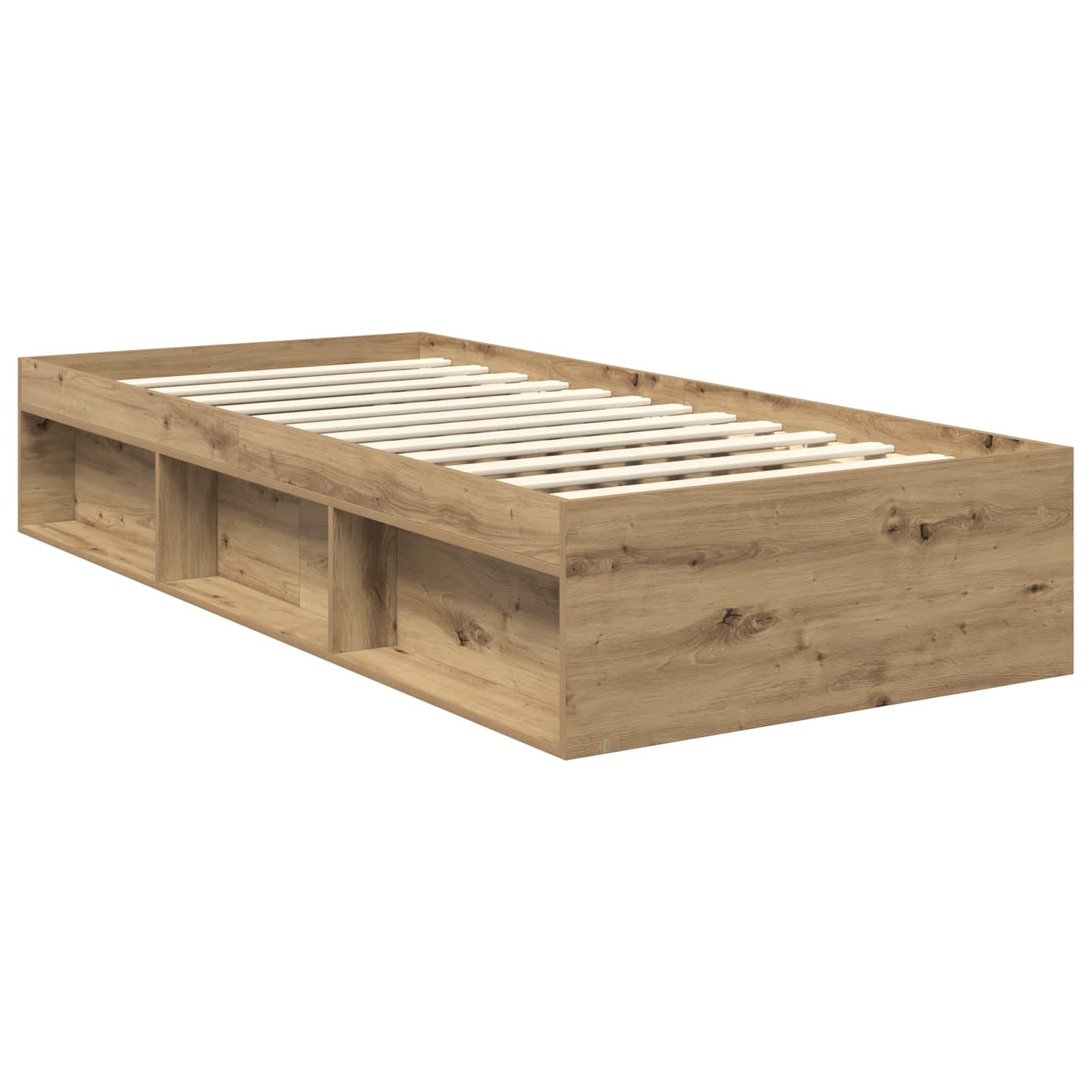 vidaXL Estructura de Cama con cabecera Roble Artisan 90 x 190 cm
