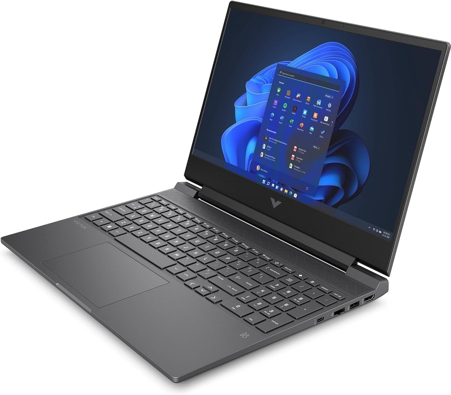 HP Victus 15-fa1007sl Notebook, Intel Core i5-12450H, RAM 16GB, 512GB SSD PCIe, Display 15.6" FHD IPS 144Hz, Nvidia RTX 4050 da 6GB, 3 Mesi di PC Game Pass inclusi, Windows 11, Grigio