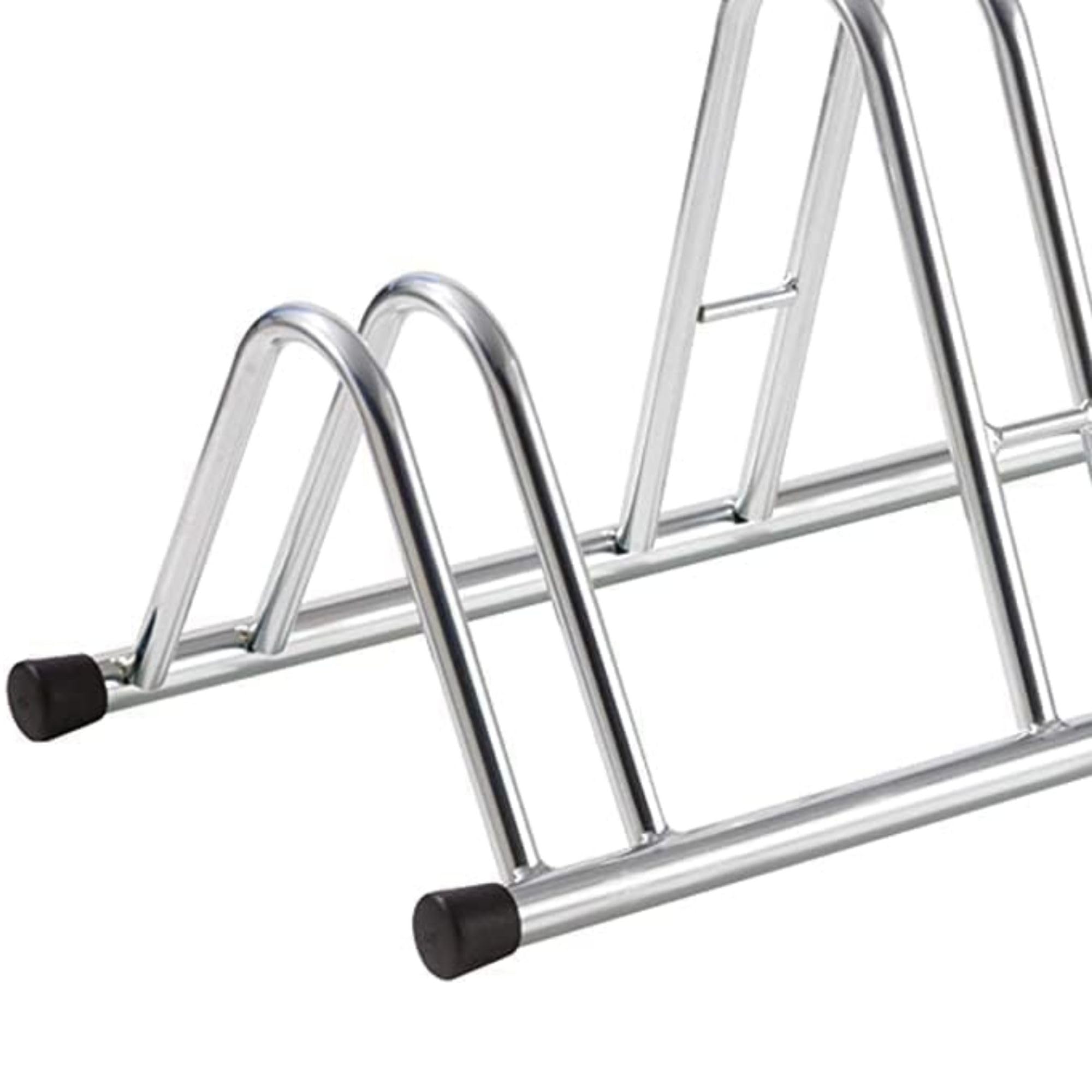 Andrys Rastrelliera Biciclette - Porta Bici da Terra per Interni ed Esterni - Posteggio Alto e Basso per Ruote da 6cm - Acciaio Zincato a Freddo (Argento)