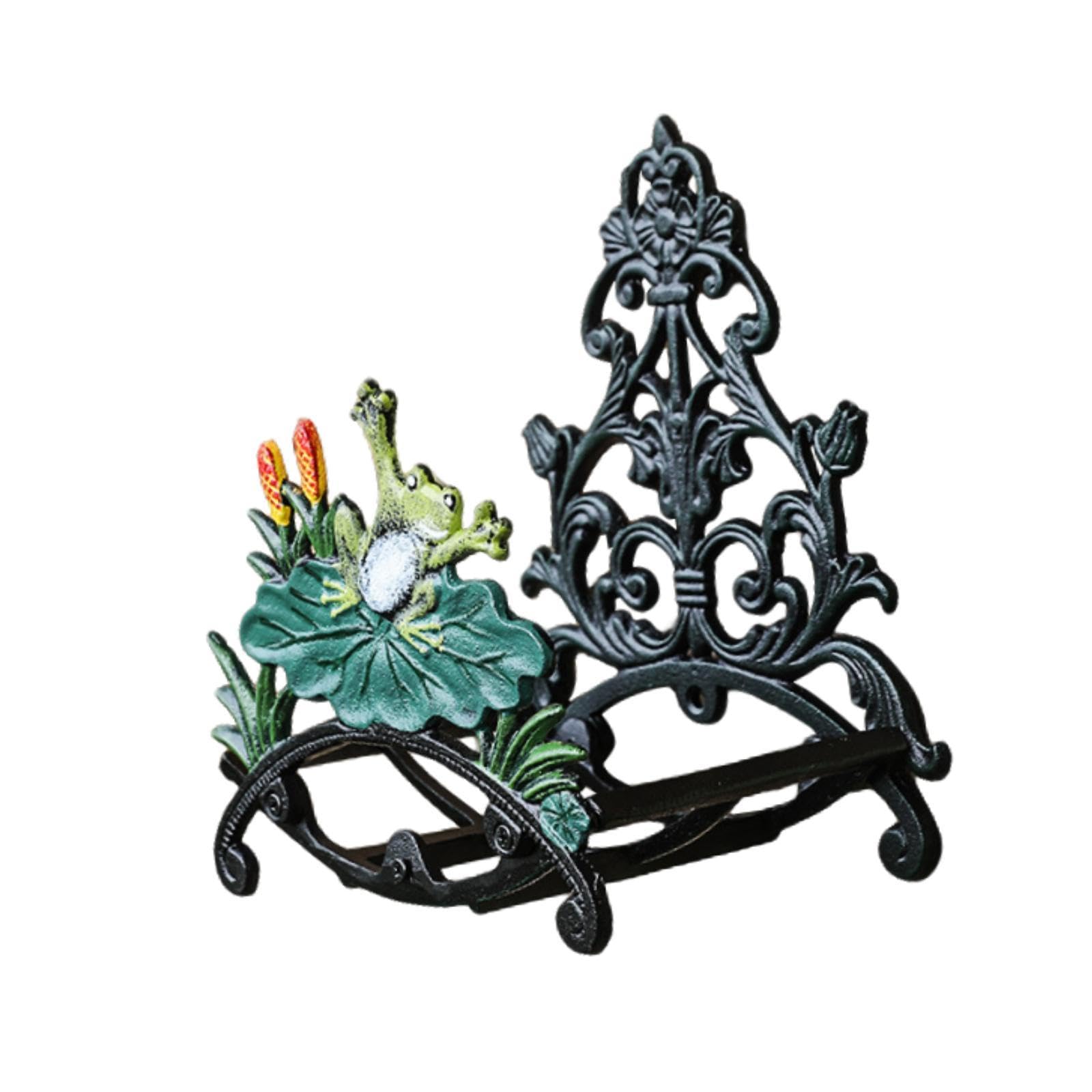 Soporte para Manguera de Jardín Organizador Colgante de Hierro Resistente con Gancho Decorativo Montaje en Pared Adecuado para Jardines Balcones, 22.5 cm x 16 cm x
