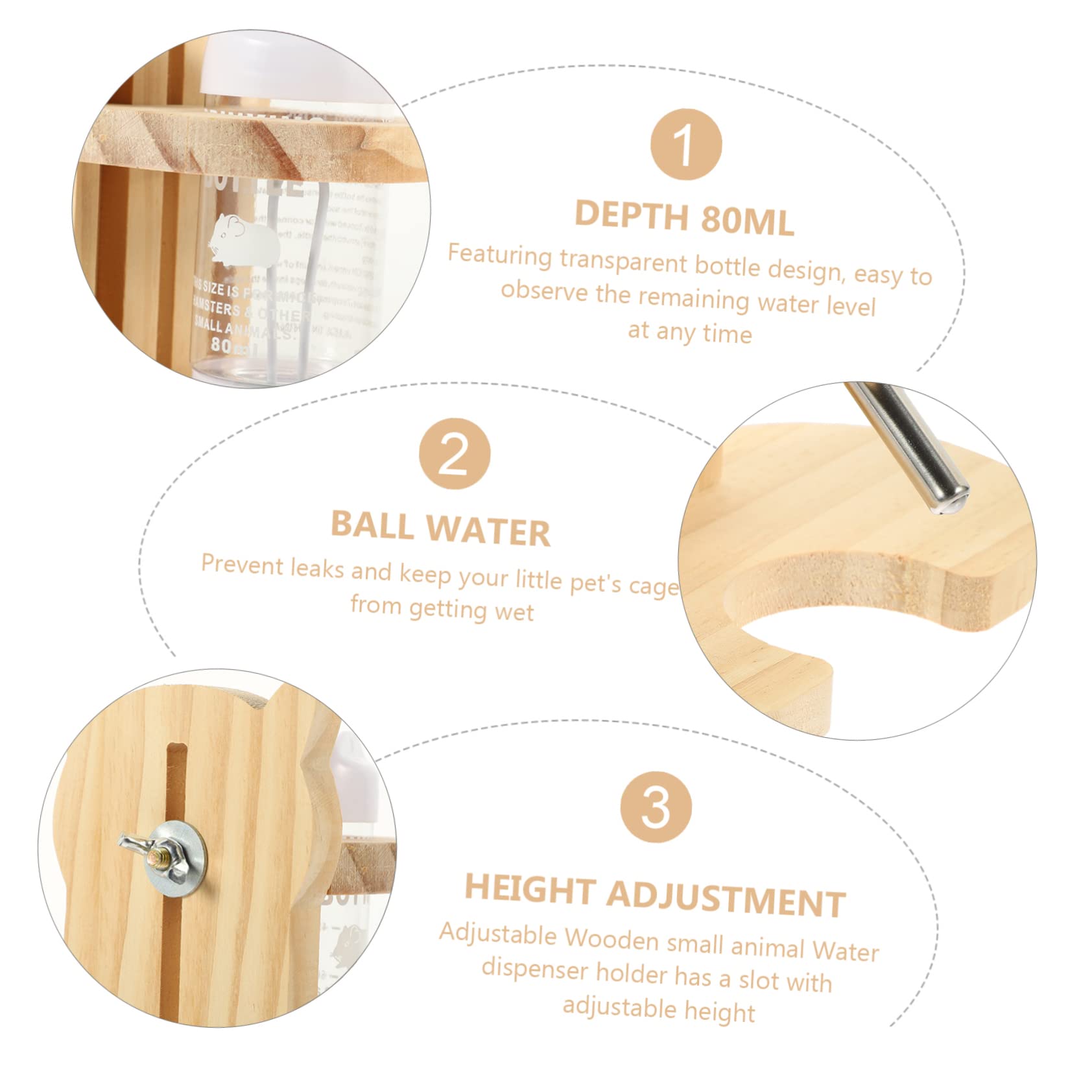 Garneck Professional Hamster Waterer Easy to Use Water Bottle Stand for Pet Animal Water Dispenser for Hamster Cage