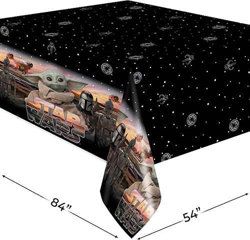 Miniatura 2 de Unique Mantel rectangular multicolor de plástico Mandalorian The Child (54 x 84 pulgadas), 1 unidad, perfecto para fiestas, celebraciones y uso