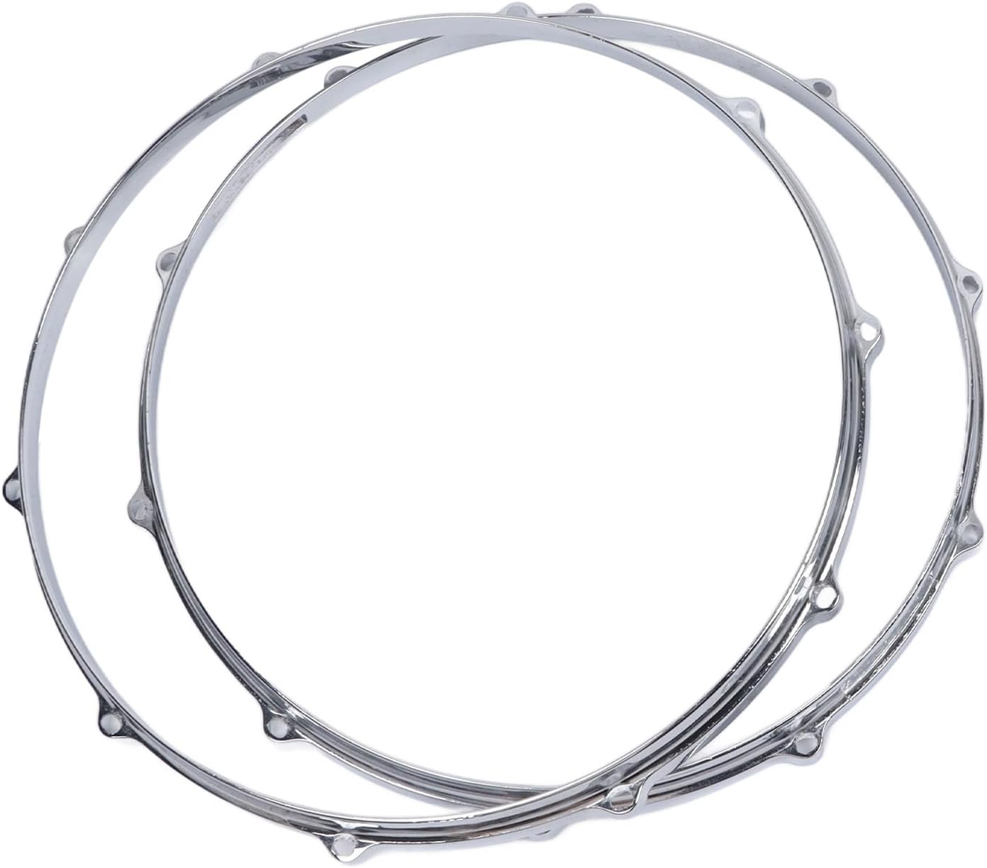 14 Inch 10 Lug Batter Hoop, 2-Piece 14 Inch 10 Hole Alloy Drum Hoop Set for Performance, Sound Improvement Decorative Drum Hoop for Percussion