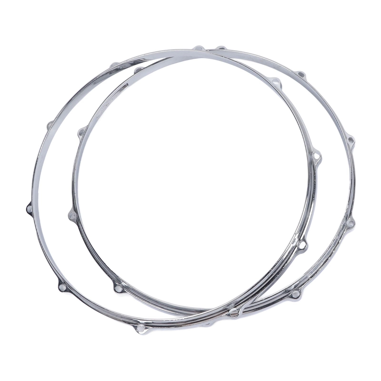 Walfront 14in 10 Hole Alloy Drum Hoop Set - Sound Improvement Hoops for Performance - 2PCS for Drumming Enthusiasts