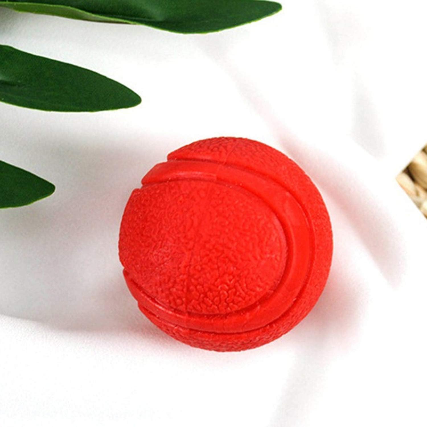 PETS EMPIRE 2.5" Solid Rubber Dog Balls, Bite Resistant Bouncy Dogs Ball, Indestructable Pet Training Balls, Non- Toxic Pets Toy, Chew Toys Large Bounce Ball for Dogs, Puppies - 1N (Red)