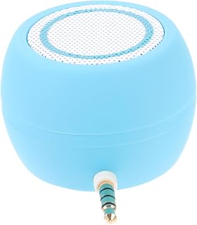 Portable Mini Plug in Speaker with Plated Jack Built in Battery for Long Playback High Fidelity Desktop External Speaker Compatible with Laptop Computer and Phones Blue Matte
