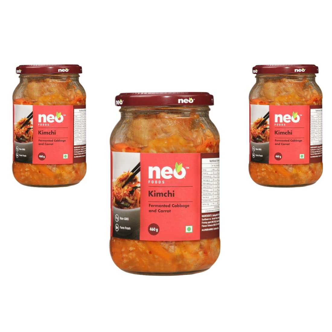 Buy Neo Kimchi I Fermented Indian Cabbage & Carrot 460g I 100 Vegan I