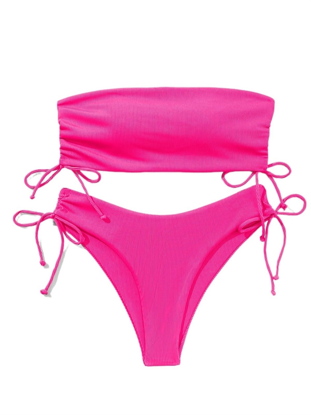 Bikini Sexy da Donna Costume da Bagno A Vita Alta Push Up Beachwear Costumi da Bagno Costumi da Bagno Bikini A Fascia Brasiliano Donna (Color : BF004RR, Size : XL)