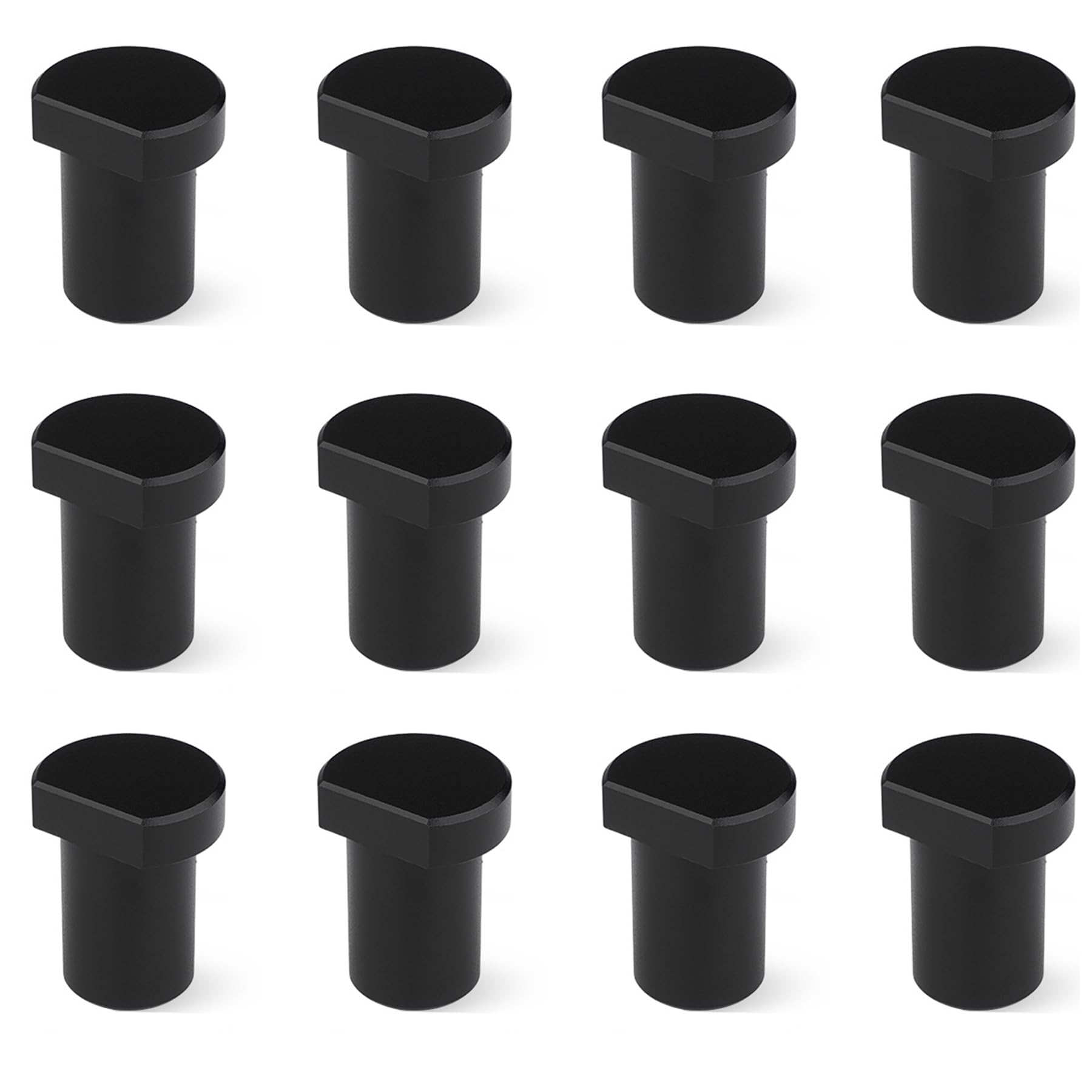 12 Pack Bench Dogs, Aluminum Alloy Bench Brake Inserts for 20mm Dog Holes, A Woodworking Shop Essential (3/4",Black)