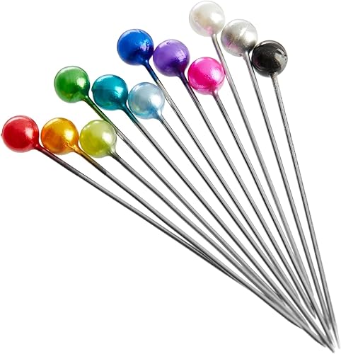 Miniatura 9 de Juvale Alfileres de costura con cabezas de bola de colores, 1200 piezas, 12 colores, 1.5 pulgadas de largo, alfileres de cabeza de bola de acero