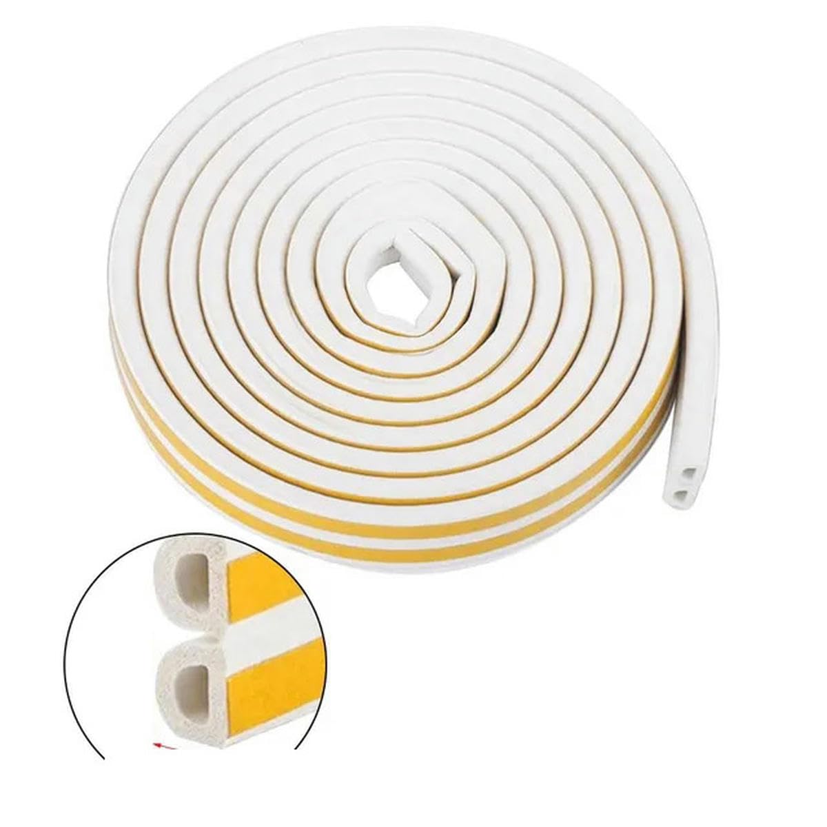 JBEIY Mousse Bande De Joint, Blanc Joint Caoutchouc Porte, 12 Mm (I