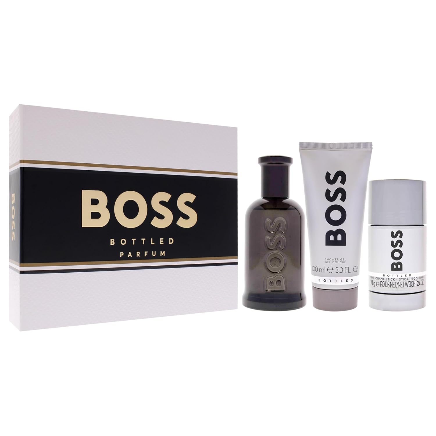 Hugo Boss/ Boss Bottled No. 6 for Men - 3 Pc Gift Set 3.3oz Parfum Spray, 3.3oz Shower Gel, 2.4oz Deodorant Stick