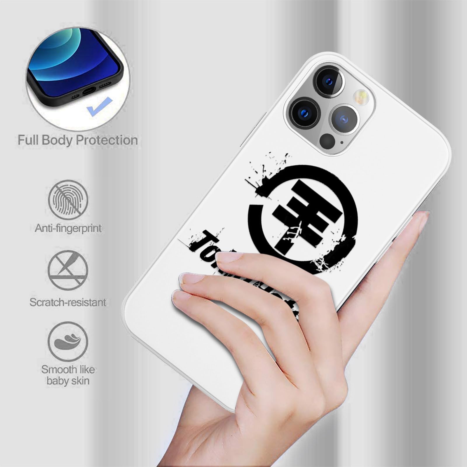 Pack of 2 Silicone Mobile Phone Case for Apple iPhone 15 Pro, 6.1