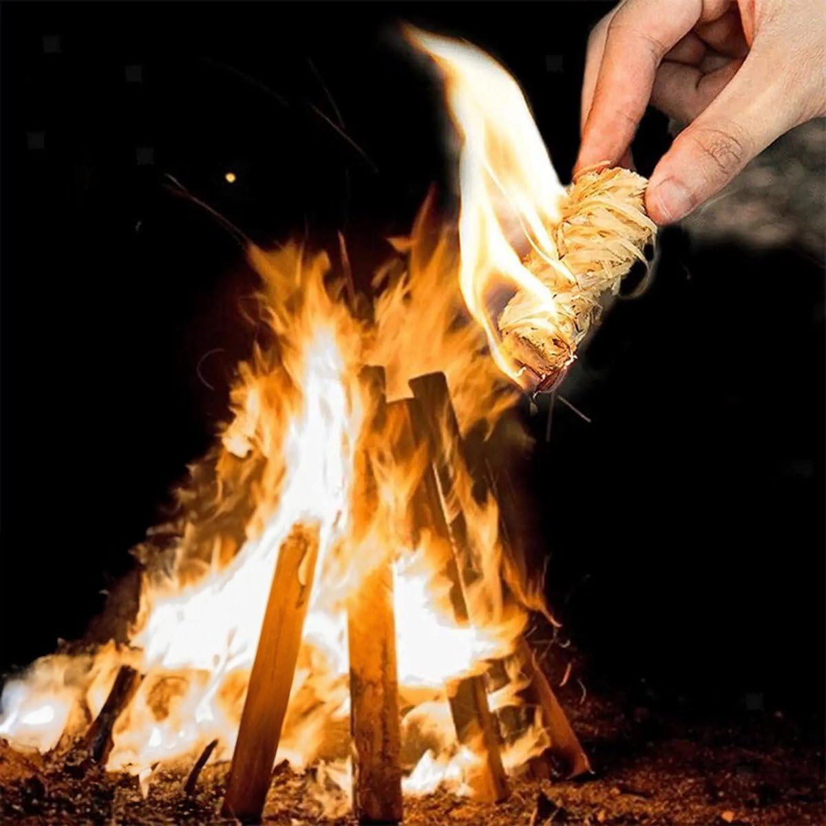 GrillX Braciere per accendifuoco 5 kg - Arricciacapelli ± 420 pezzi - Accendifuoco ecologico - Lana di legno - Barbecue e camino