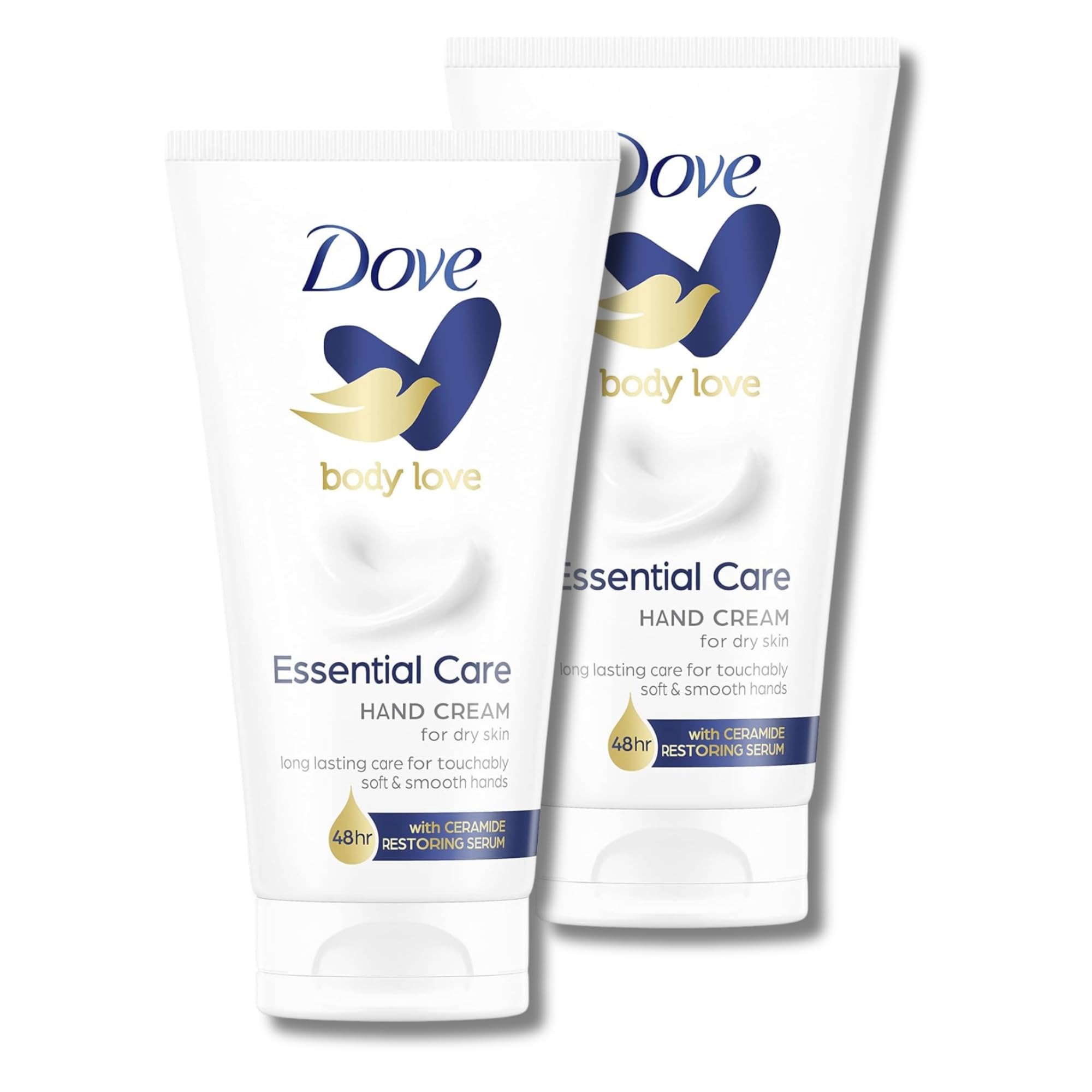 Dove Essential Care Body Love Hand Cream - 75ml Pack of 2, Provides Long-Lasting Care for Touchably Soft and Smooth Hands, Perfect for Dry Skin, Enriched with Moisturizing Ingredients