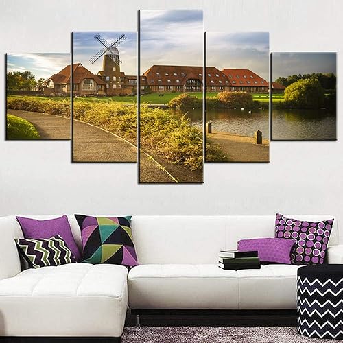 Vista 204 de Paisaje de 5 piezas pintura sobre lienzo