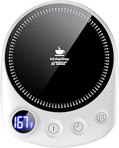 Coffee Mug Warmer - Fastest Heating & Highest Temperature, Coffee Cup Warmer for Desk Auto Shut Off, 4 Temp Settings & 1-12H Timer, Smart Electric Beverage Warmer for Coffee Candle (White)