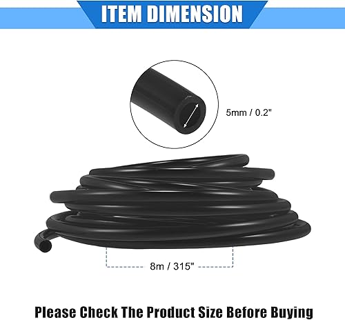 Miniatura 13 de Manguera de ventilación de combustible, 0.2 x 315 pulgadas, 0.197 in x 26.2 ft, tubo universal para cuatrimotos, motocross, Go Kart, poliuretano