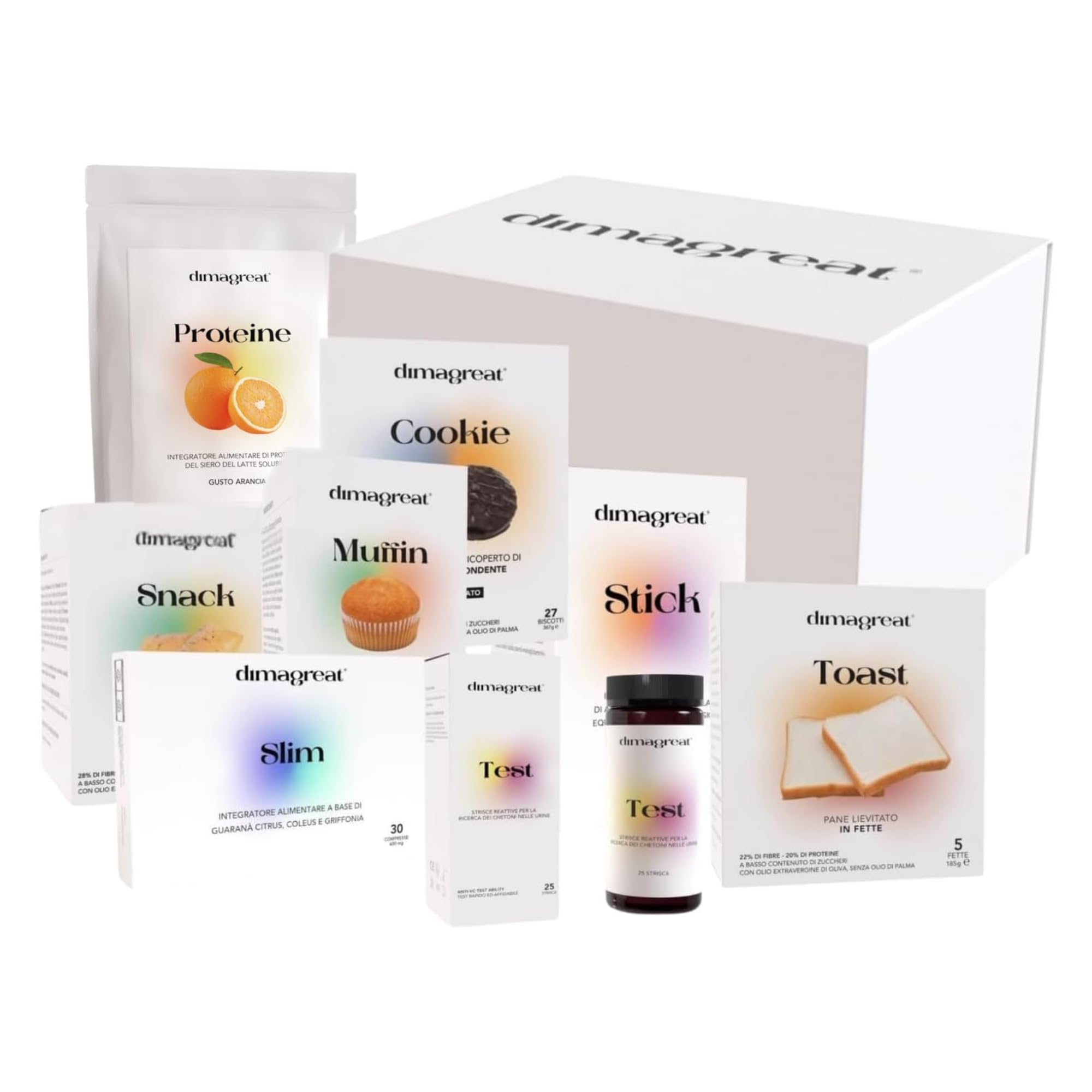 Kit Chetogenico Completo, Made in Italy – Box con Proteine, Snack, Integratori, Video Corsi e Istruzioni – Percorso Guidato (Arancia)
