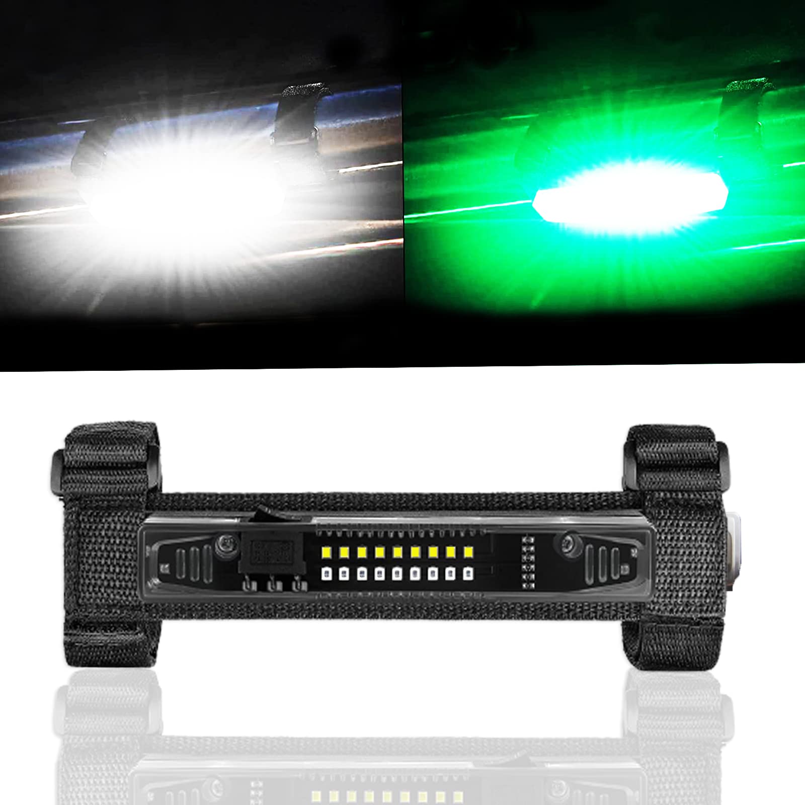 Plusbeam UTV Interior Light,Universal UTV Dome Light Roll Bar Mount LED Light Utility Roll Cage Light for UTV Polaris RZR Can Am Talon Kawasaki Golf Cart Boat Off-Road Cab-White/Green