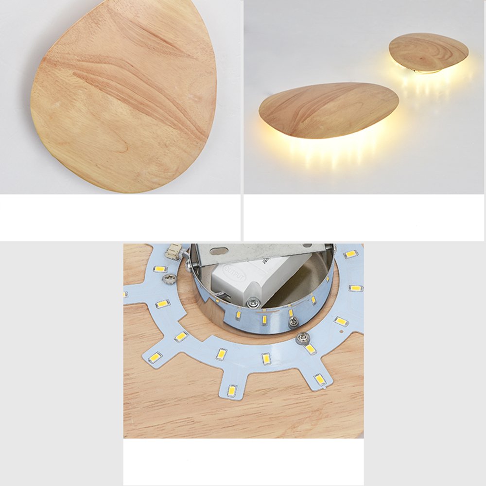 LED 6W Moderne Luminaire Mural Antipoussière Lampe Murale Boîte Bois Applique Murale Light Blanc Chaud pour Intérieur Chambre Bar Hôtel (Source lumineuse incluse)