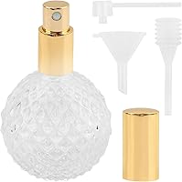 Londehuhai 100ml Vintage Refillable Glass Perfume Spray Bottle Set with Funnel, Dropper & Long Nozzle - Reusable for Cologne, Oils & Mist (Clear)