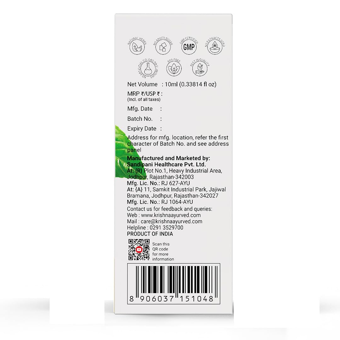 Krishna's Tulsi Drops- Concentrated Drops of 5 Rare Tulsi for Natural Immunity Boosting 10 ml | No Added Preservatives - Pack of 2 — Amazon image 6