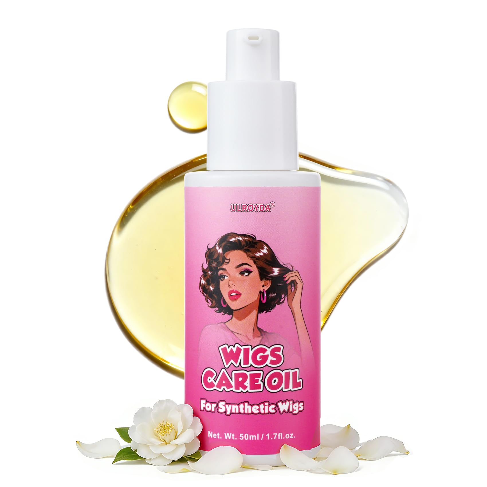 Synthetic Wig Care Oil Anti-Frizz Treatment Serum for Smooth, Soft Fibers Argan, Jojoba & Coconut Lightweight Shine Mist, Daily Use, 1.7 oz White Tea Fresh Scent