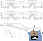 Safety Verres, 5Pack Lunettes de protection à large vision réglables, lunettes de protection légère anti-brouillard