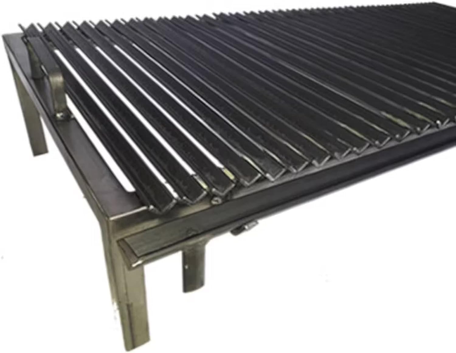 Premium Argentine Grill – Griglia in ferro angolare a V con manici e padella di scarico, griglia in ferro, resistente, barbecue + braciere, Sor pampa grill (91,4 x 61 cm)