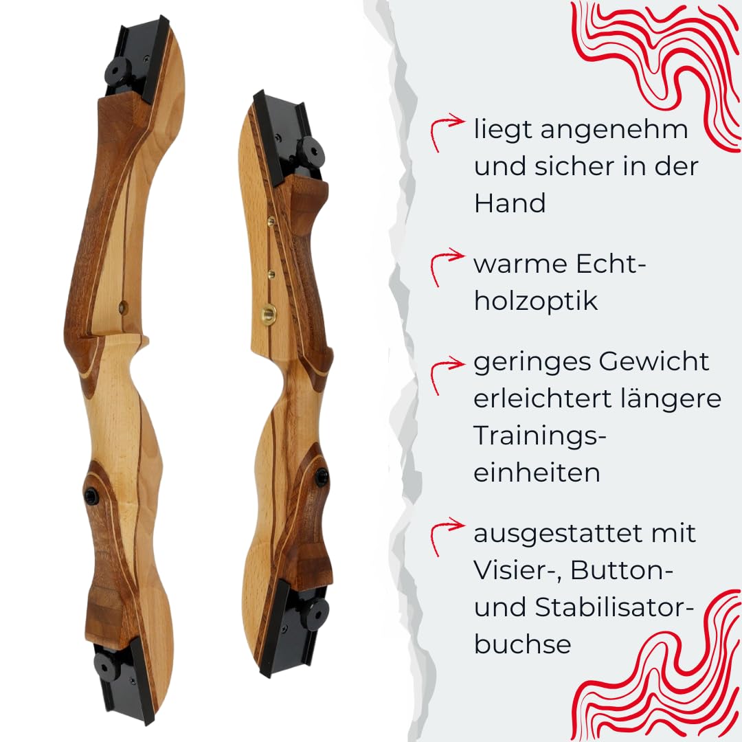 Drake Alabaster Junior 3-teiliger Recurvebogen aus Echtholz | fiberglasverstärkten Wurfarmen