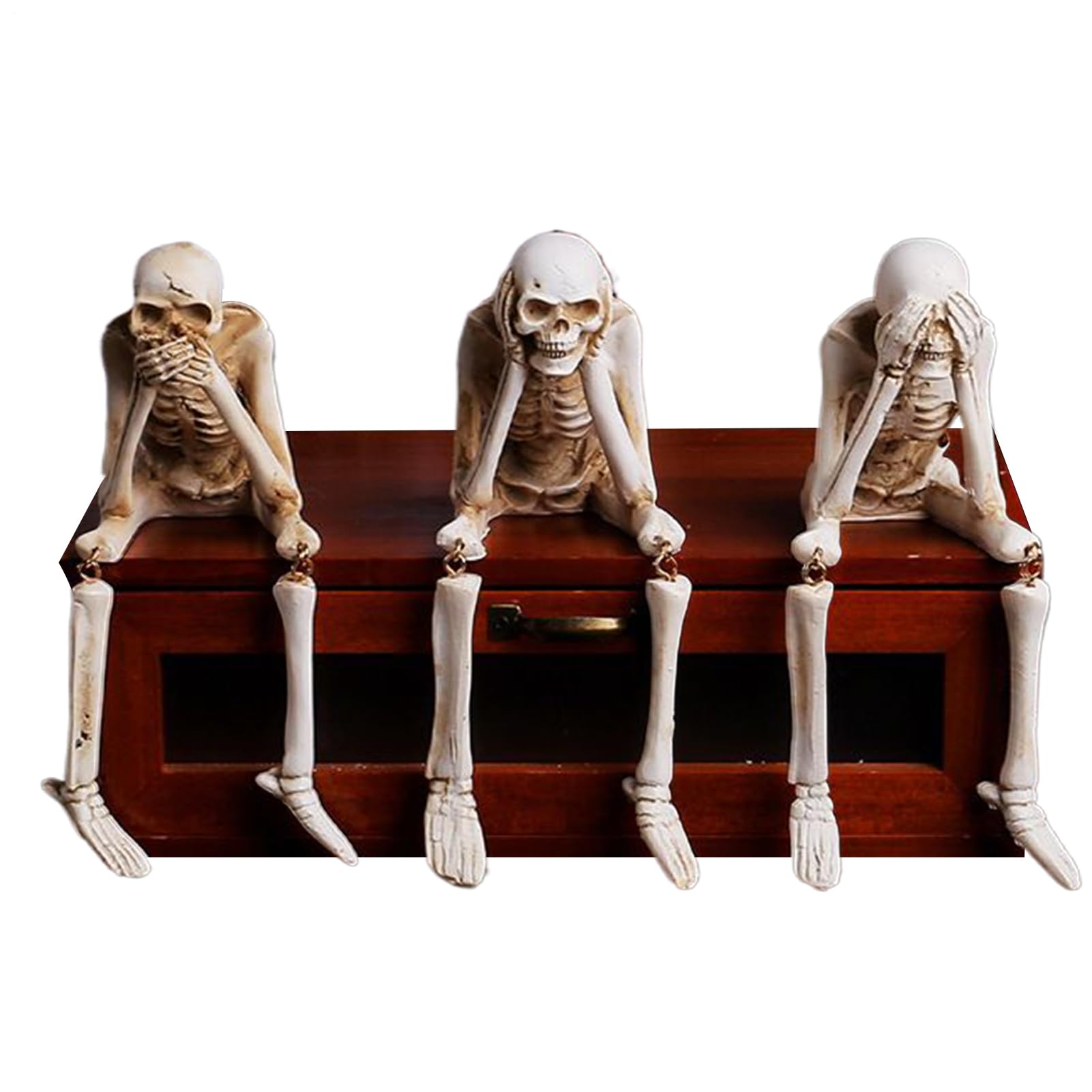 Scheletri per Halloween | Figura 3 pezzi,Statue realistiche per festa Halloween negozio scuola soggiorno casa infestata decorazione sfondo foto