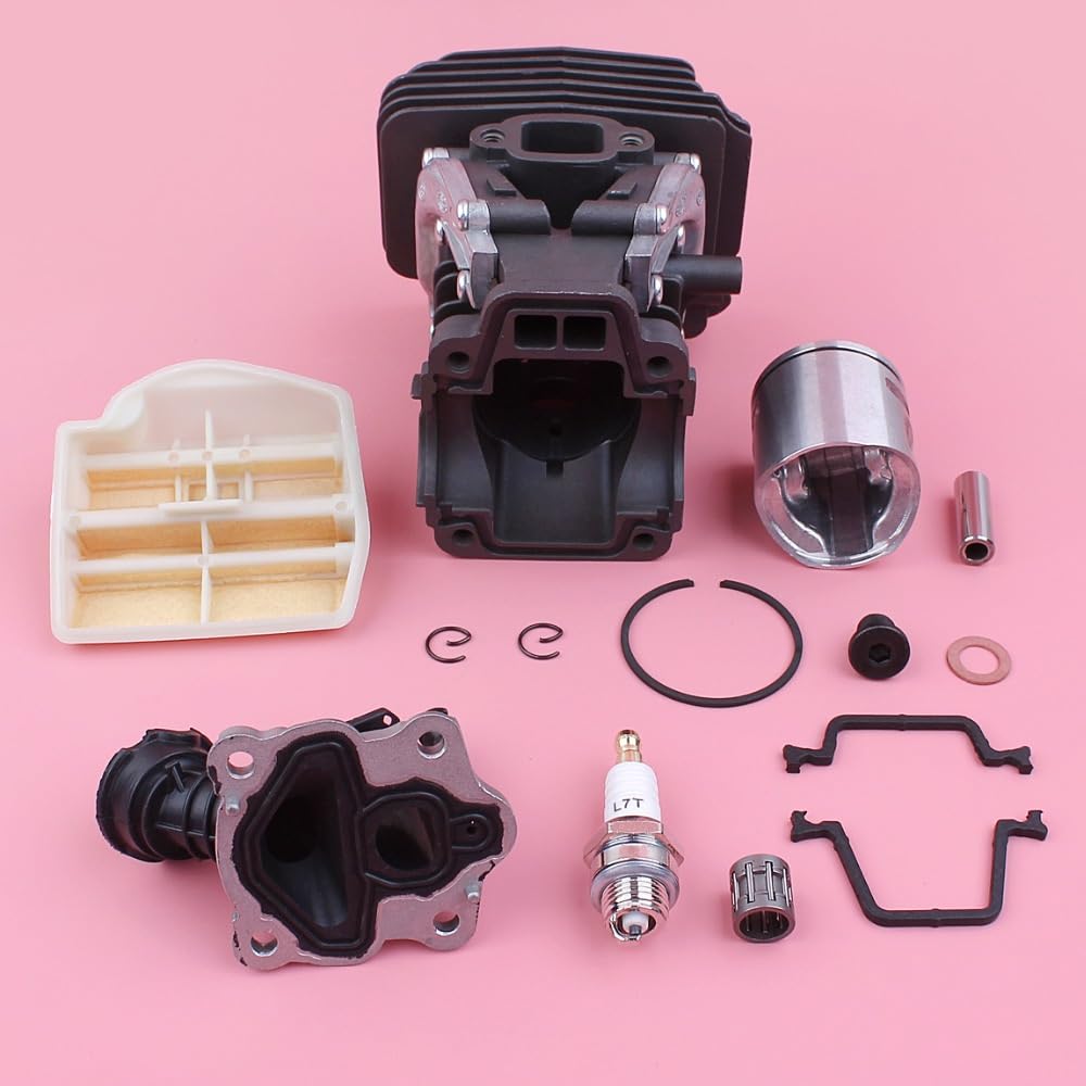 Kit de Tubo de Entrada de Filtro de Aire de pistón de Cilindro de 42mm, for Pieza de Repuesto de Motosierra Husqvarna 445 445E Pistón de Cilindro de jardín
