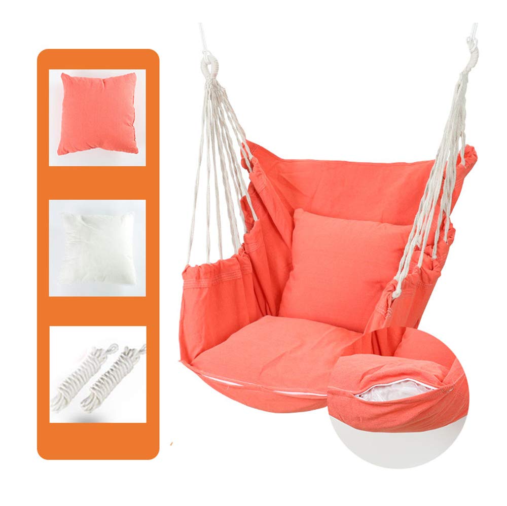 Hanging Chair-Max 150KG, 2 Removable Seat s And Carry Bag Included, New Upgrade Detachable, For Indoor Outdoor Garden Yard,Pink