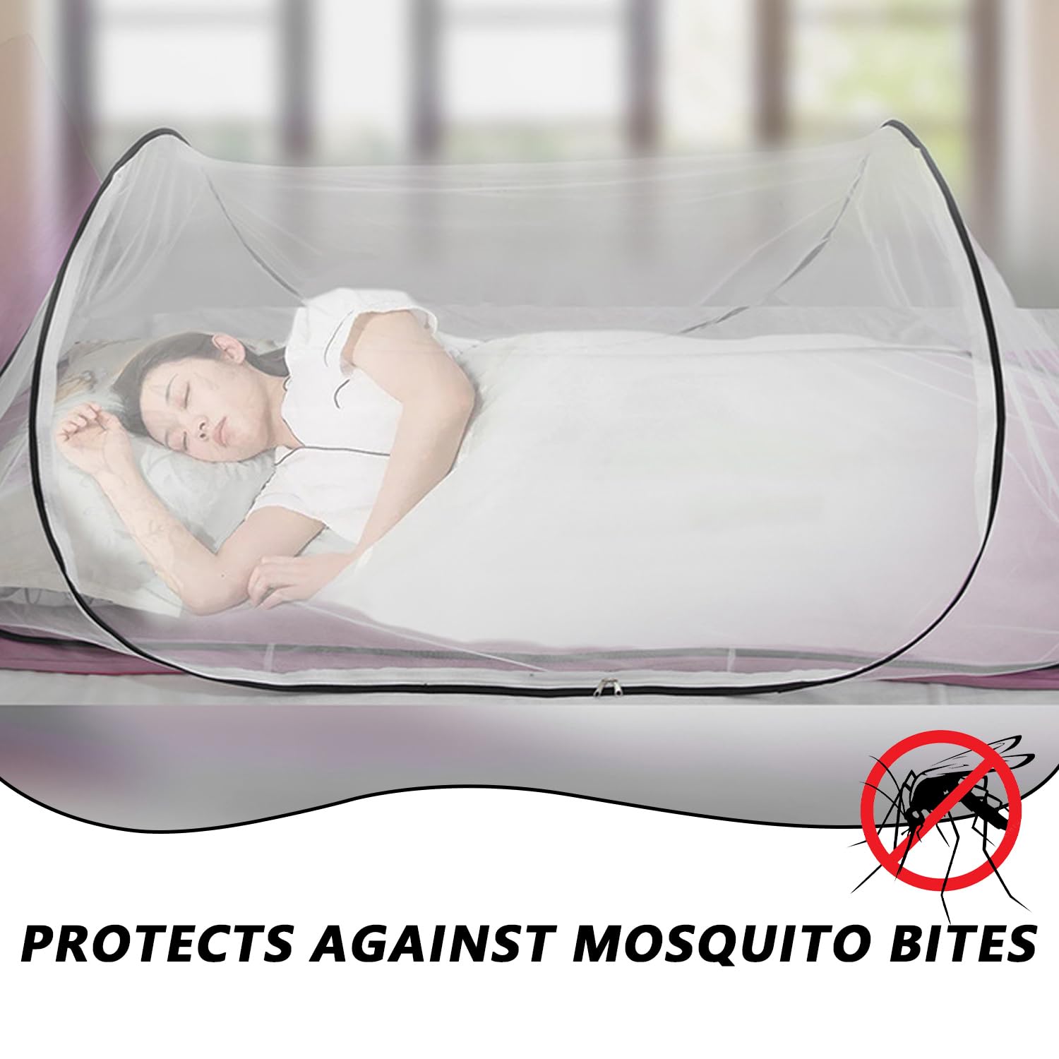 Mosquiteras desplegables, mosquitera plegable, portátil para una sola persona, gran espacio, malla de cifrado sin instalación para el hogar, dormitorio, viajes, camping