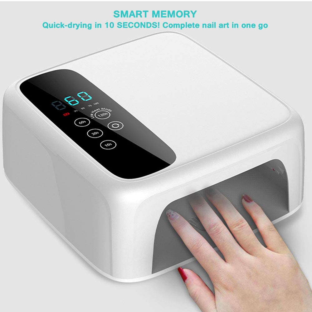 lamparas para uñas. Lámpara de uñas LED inalámbrica de 72 W, secador de uñas LED portátil recargable profesional, luz de curado de uñas con pantalla táctil, herramientas de manicura de decoración de u