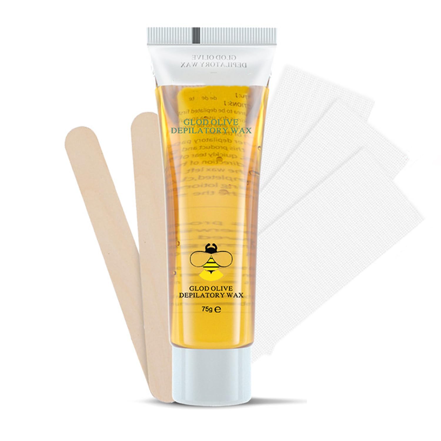 TERRIFIHair Removal Cream with Beeswax, Fast & Painless Depilation for Women & Men, Gentle & Soothing Formula with Beeswax and Vitamin E, Includes 2 Wooden Sticks and Wax Paper, 75g