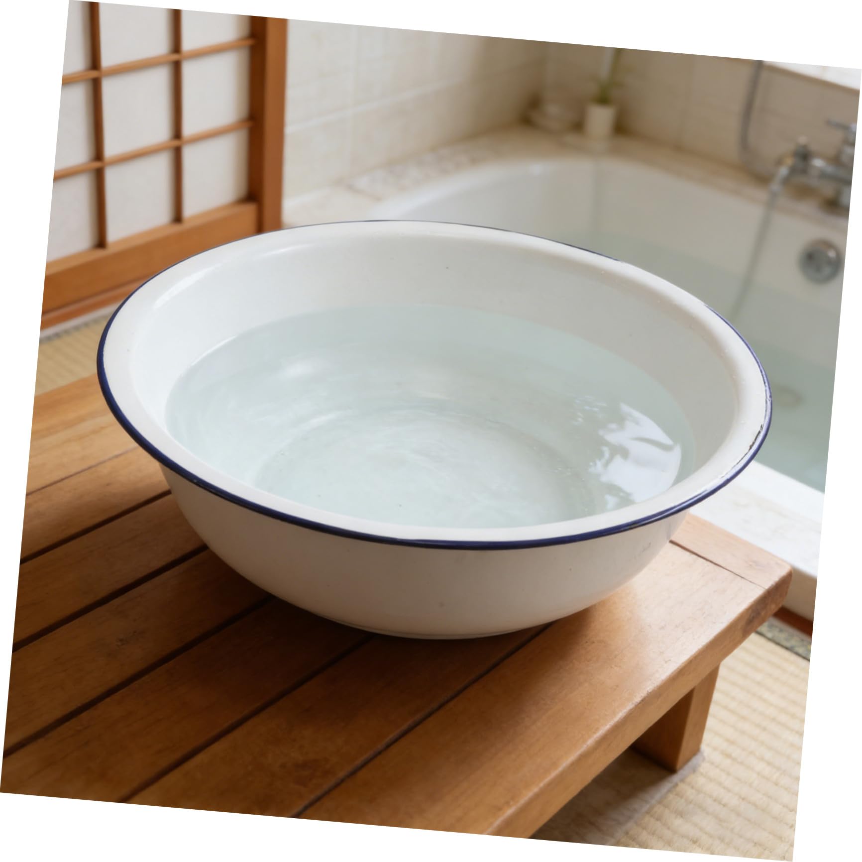 2 Vaschette per Pediluvio in Smalto Vintage, Lavabo Bagno in Metallo Smaltato Resistente, Bacinella Smaltata per Ammollo Piedi e Lavaggio, Dimensioni Generose Adatte a