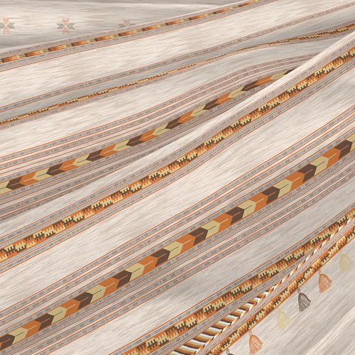 Image of MYTRIDENT Sanskriti Cotton Bedsheet for Double Bed, Gifting Collection King Size - Kullu Shawl Beige