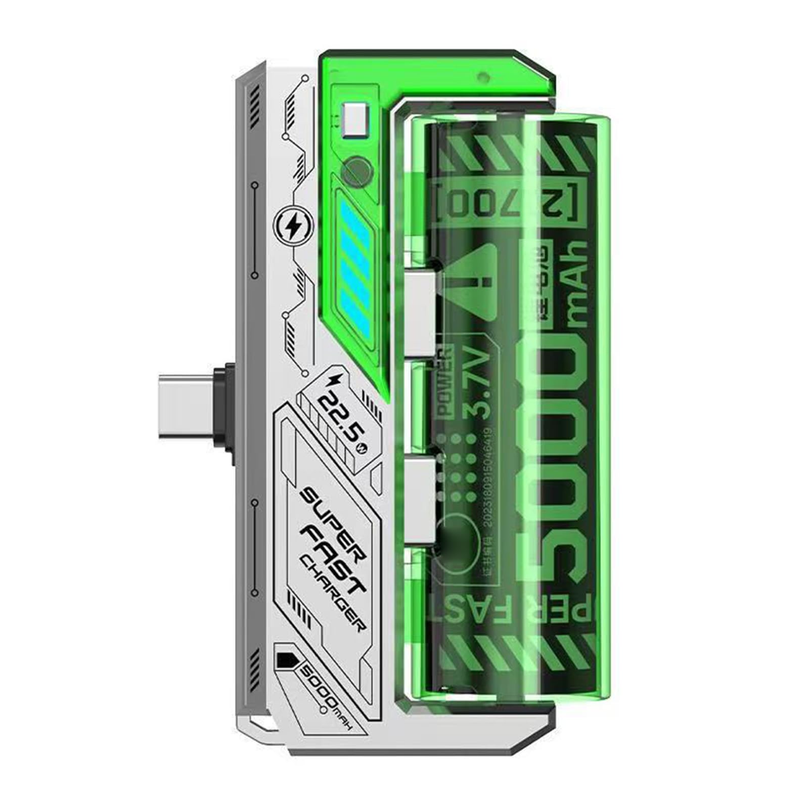 MURYE Fast Charges - Batteria sostituibile da 22,5 W, 5000 mAh, facile da trasportare, ideale per emergenze e viaggi, dispositivo di trasporto facile con batteria rimovibile