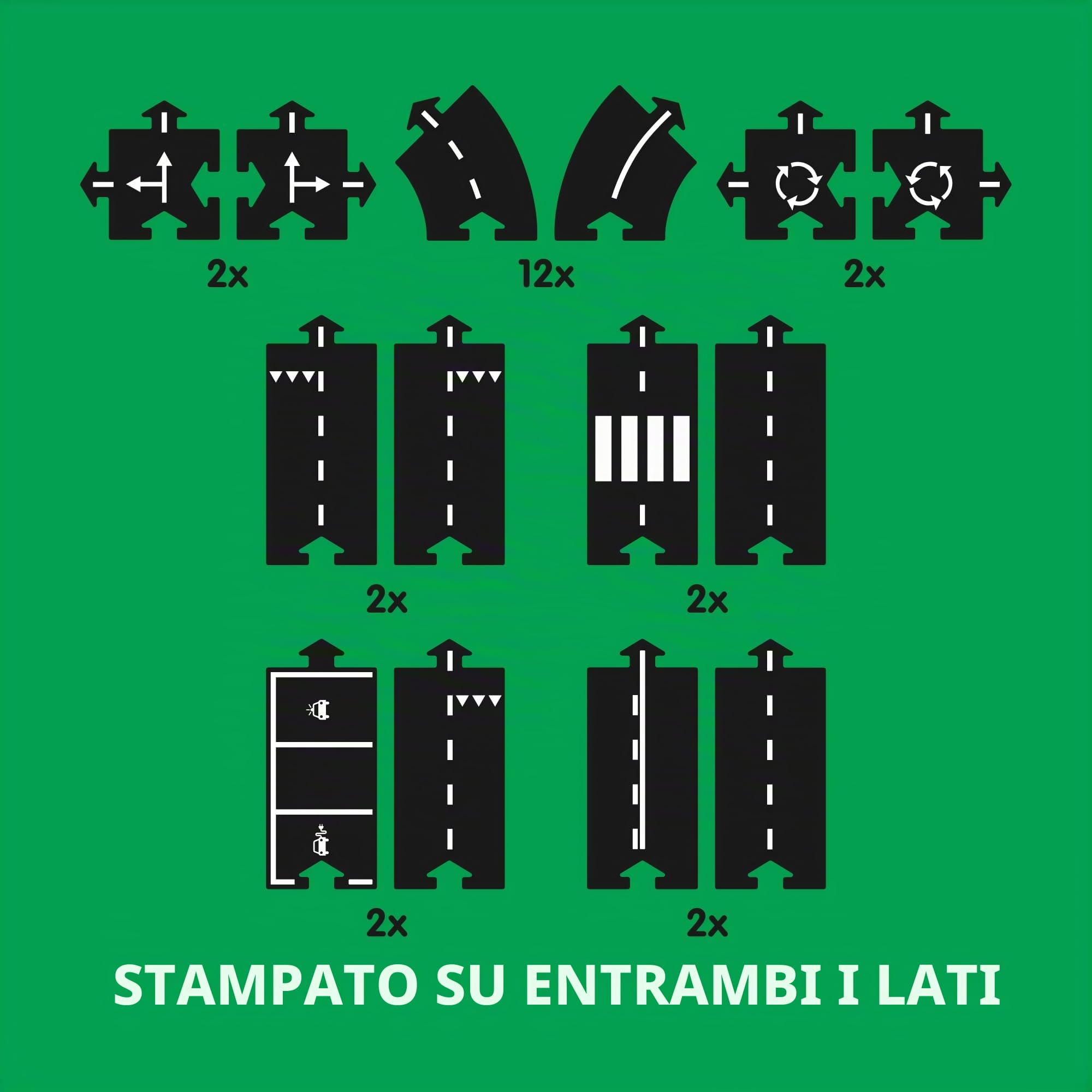 waytoplay Highway, Circuito da 24 Pezzi per Auto Giocattolo, Flessibile, indistruttibile e Impermeabile, cingoli modulari per Auto, Prodotto nei Paesi Bassi