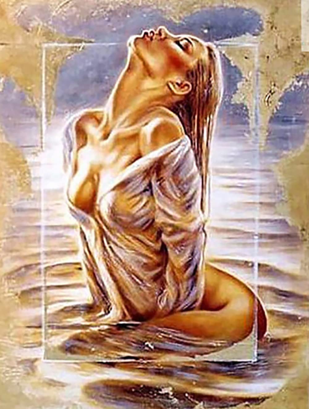 KS 5D Diamond Painting Art Kits,Sexy Woman Diamond Square Drills Puzzle Picture Lady Stones Cross Stitch Diamond Art Embroidery Hand Craft DIY Gift for Home Wall Decor