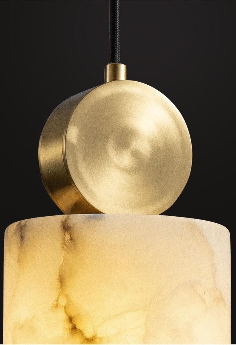 Lustre cylindre moderne marbre naturel nordique Suspension luminaire