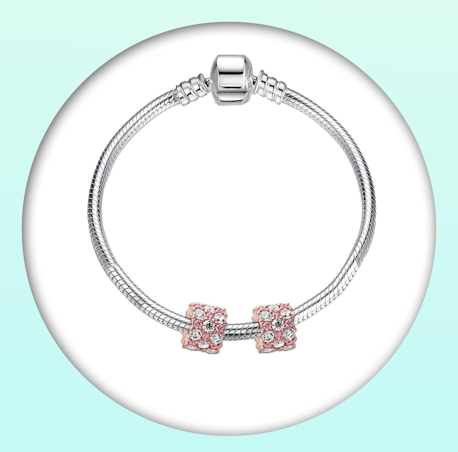 Annmors 925 Sterling Silver Clips Distanziatore Catena di Sicurezza Ferma Ciondoli Ciondolo in Vetro di Murano per Donna Bracciale Collana Gioielli Regalo