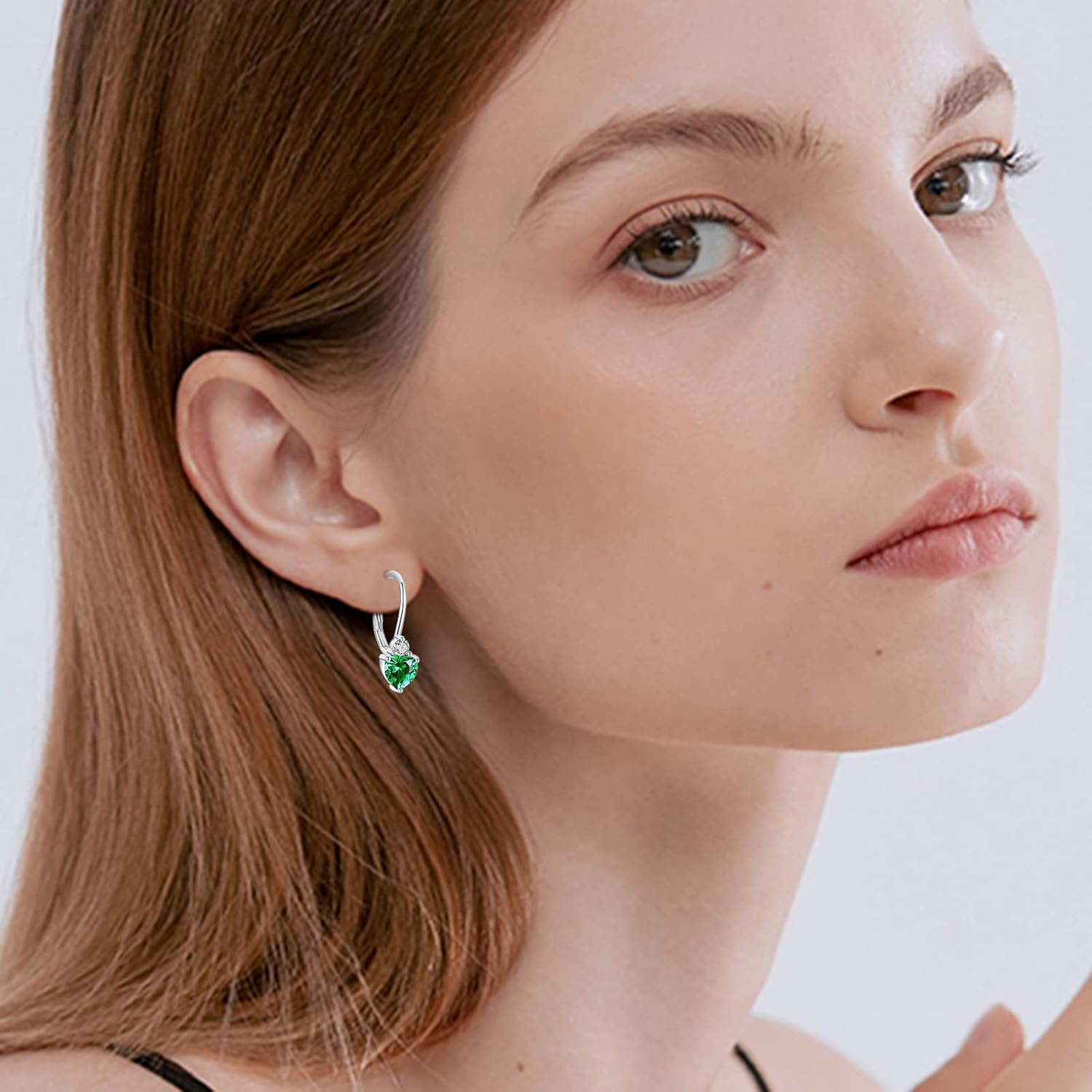 Birthstone Earrings Dangle Sterling Silver Leverback Dangle Drop Earrings Birthstone Jewelry Gifts for Women Birthday Christmas Mother's Day